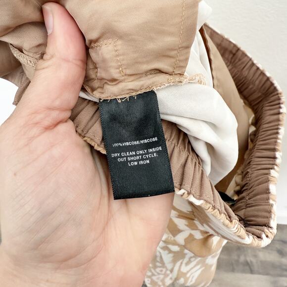 [Lafayette 148 New York] Camel Animal Print Tan Riverside Wide Leg Pants Size XL - Picture 12 of 12